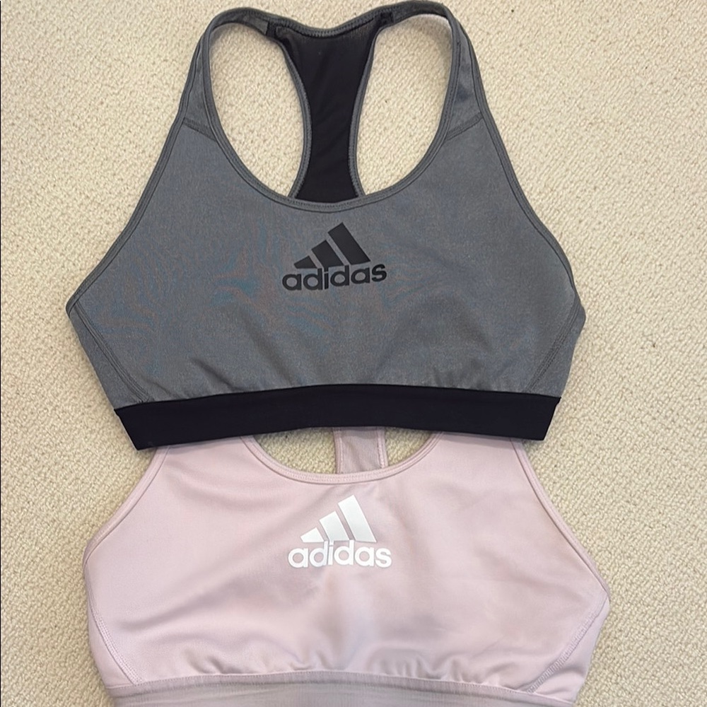 Adidas Gray and Pink Swimwear Performance Tops